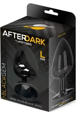 Afterdark Metalic Butt Plug With Blackgem Jewel L -Anal sexleketøy butikk p metalic butt plug with blackgem jewel l productimage 3