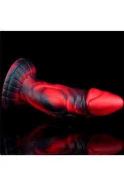 Monsterred Monster Dildo Squax Black-Red 18 Cm -Anal sexleketøy butikk p monster dildo squax black red 18 cm 3 125259