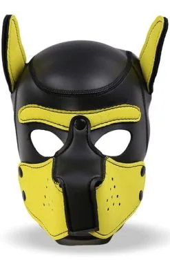 IntoYou Neoprene Dog Hound Removable Muzzle Black/Yellow
