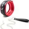 Fetish Addict Padded Collar With Metal Leash -Anal sexleketøy butikk p padded collar with metal leash