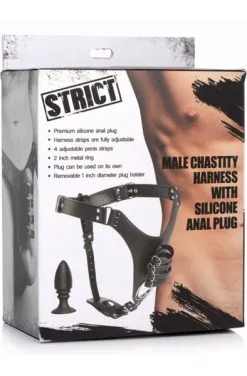 STRICT Penis Chastity Belt With Silicone Anal Plug -Anal sexleketøy butikk p penis chastity belt with silicone anal plug 3 010340