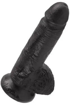 Pipedream King Cock With Balls Black 18 Cm -Anal sexleketøy butikk p pipedream king cock with balls black 18 cm 4