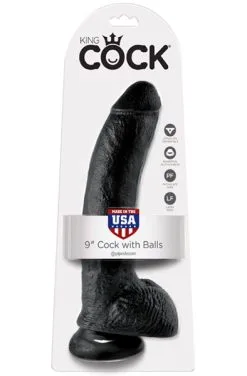 Pipedream King Cock With Balls Black 23 Cm -Anal sexleketøy butikk p pipedream king cock with balls black 23 cm 4