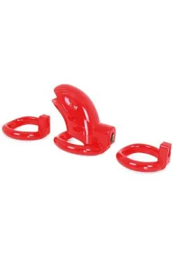Kiotos Plastic Chastity Cage Red -Anal sexleketøy butikk p plastic chastity cage red 2 160451