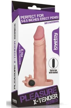 Lovetoy Pleasure X-Tender Vibrating Penis Sleeve -Anal sexleketøy butikk p pleasure x tender vibrating penis sleeve 3