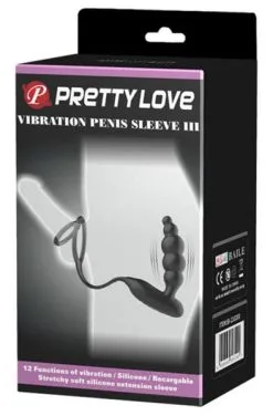 Pretty Love Vibration Penis Sleeve III Black -Anal sexleketøy butikk p pretty love vibration penis sleeve iii black 2
