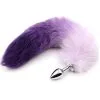 Fetish Addict Purple & White Faux Tail With Stainless Plug S -Anal sexleketøy butikk p purple white faux tail with stainless plug s 190638
