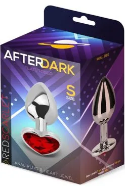 Afterdark Red Scarlet Anal Plug With Heart Jewel S -Anal sexleketøy butikk p red scarlet anal plug with heart jewel s 4 223013