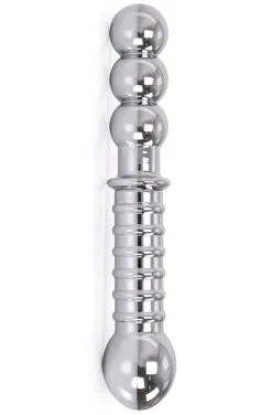 Kiotos Ribbed Double-ended Steel Dildo 19cm