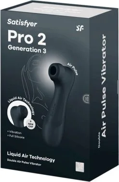 Satisfyer Pro 2 Generation 3 With Liquid Air Black -Anal sexleketøy butikk p satisfyer pro 2 generation 3 with liquid air black productimage 7 124130 1