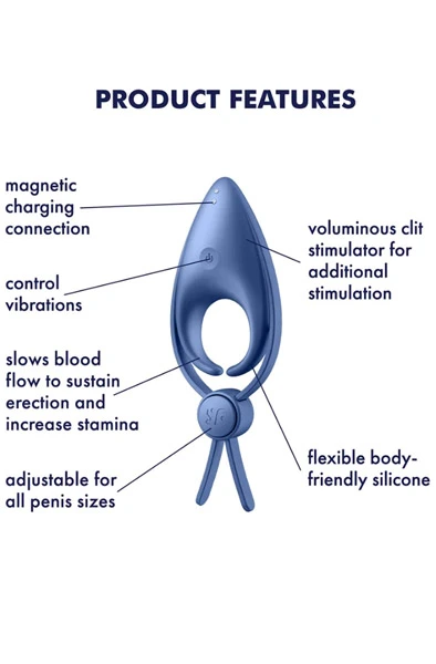 Satisfyer Sniper Vibrating Cock Ring Blue 4 Satisfyer Sniper Vibrating Cock Ring Blue - Bilde 2