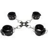 Shots Leather Hand & Legcuffs Black -Anal sexleketøy butikk p shots leather hand legcuffs black