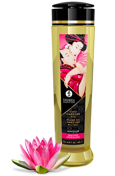 Shunga Erotic Art Shunga Massage Oil Amour Sweet Lotus 240ml 4 Shunga Erotic Art Shunga Massage Oil Amour Sweet Lotus 240ml - Bilde 2