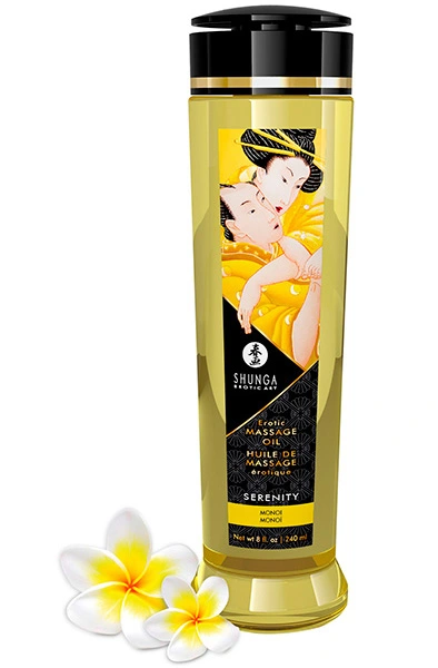 Shunga Erotic Art Shunga Massage Oil Serenity Monoï 240ml 3 Shunga Erotic Art Shunga Massage Oil Serenity Monoï 240ml