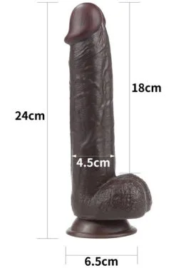 Lovetoy Sliding Skin Dual Layer Dong Brown 24 Cm -Anal sexleketøy butikk p sliding skin dual layer dong brown 24cm 3 225441