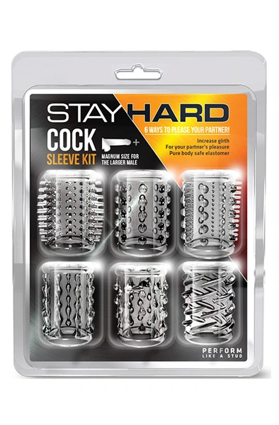 Blush Novelties Stay Hard Cock Sleeve Kit Clear 4 Blush Novelties Stay Hard Cock Sleeve Kit Clear - Bilde 2