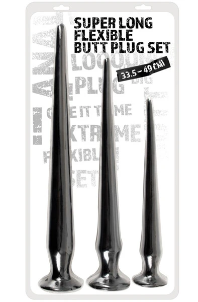 You2Toys Super Long Flexible Butt Plug Set Black 7 You2Toys Super Long Flexible Butt Plug Set Black - Bilde 5