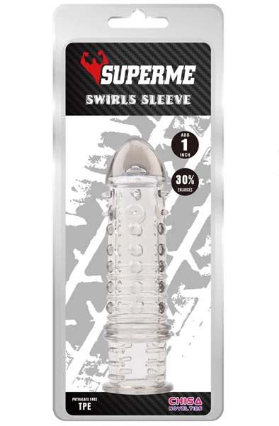 Chisa Novelties Swirls Grey Sleeve 16,5 Cm 4 Chisa Novelties Swirls Grey Sleeve 16,5 Cm - Bilde 2