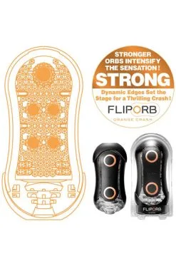 Tenga Flip Orb Strong Masturbator Orange Crash -Anal sexleketøy butikk p tenga flip orb strong masturbator orange crash 2