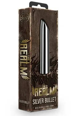 Blush Novelties The Realm Silver Rechargeable Bullet -Anal sexleketøy butikk p the realm silver rechargeable bullet 3