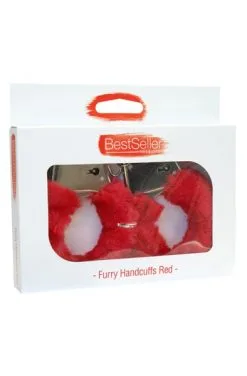 TOYZ4LOVERS Furry Handcuffs Red -Anal sexleketøy butikk p toyz4lovers furry handcuffs red 2