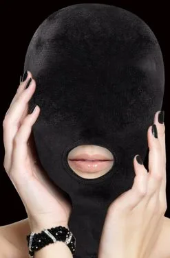 Shots Velvet & Velcro Mask With Mouth Opening