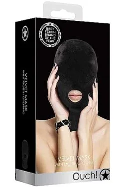 Shots Velvet & Velcro Mask With Mouth Opening -Anal sexleketøy butikk p velvet velcro mask with mouth opening productimage 3 020411